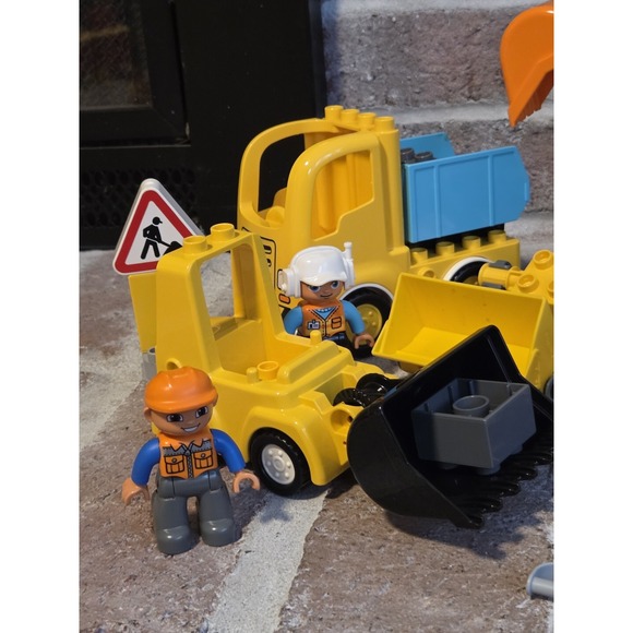 LEGO DUPLO Construction Trucks Worker Minifigures Dumper Excavator Loader Lot - Picture 4 of 6
